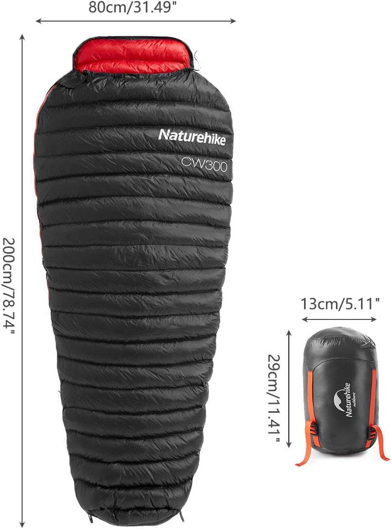 0 Degree Mummy Goose down Sleeping Bag, Compact Ultralight Sleeping Bag for Adults Cold Weather